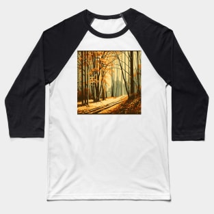 Autumn Trees Landscape Baseball T-Shirt